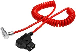 Câble d'alimentation enroulé ultra souple à 2 broches mâle-mâle à angle droit Alvin pour Teradek/SmallHD/Z-CAM/Blackmagic Pyxis - Product Image 4
