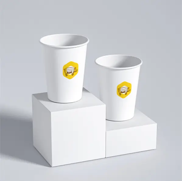 Copo de papel descartável personalizável de dupla camada, copo de café