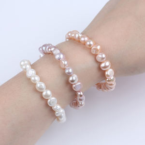 Zhuji рынок жемчуга роскошного дизайна натуральные 7-8 мм в стиле барокко с кулоном в виде пресноводного жемчуга браслет - Product Image 6