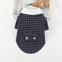 Costume doux pour chien à carreaux tendance, printemps automne, deux pattes, vêtements