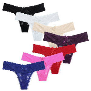 Tanga Sexy de Encaje con Aberturas para Mujer, Ajustada y Sin Costuras, Ropa Interior Femenina Sexy - Product Image 5