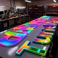 Enseignes publicitaires personnalisées en lettres RGB, lettres en relief LED, enseignes lumineuses en acrylique 3D à éclairage frontal, panneau lumineux LED
