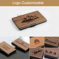 Porte-cartes de visite en bois fait main, vierge, pour cartes bancaires, de crédit et de visite, type portefeuille