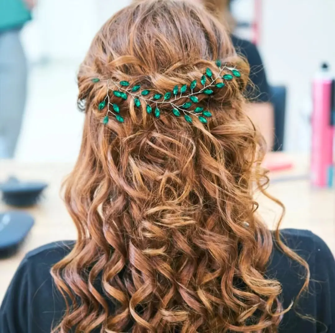 NOUVEAU Accessoires pour cheveux de mariée Peignes à cheveux en cristal vert pour femmes et filles Accessoire pour cheveux de mariage en cristal