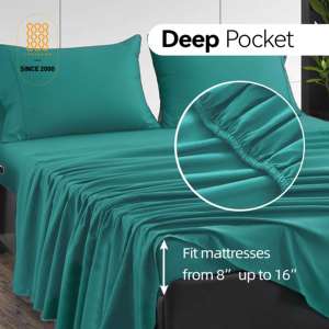 100% <span class=keywords><strong>polyester</strong></span> sợi nhỏ màu rắn chải tấm thiết lập nhà và khách sạn bedsheets với trang bị & tấm phẳng - Product Image 3