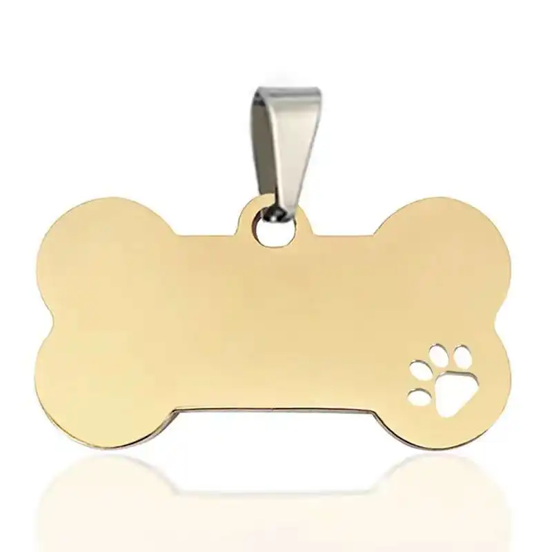 2024 Blank Metal Stainless Steel Dog Tags Laser Pet ID Tags Bone Heart Round Shape Dog Tags Plate For Engraving