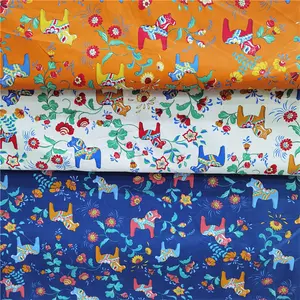 Wholesale Custom Animal Cartoon Fabric 100% Cotton Printed Fabric Popular Sofa Curtain Home Textile Fabric
