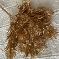 Feuilles d'eucalyptus dorées, hortensias, feuilles de ginkgo dorées, fleurs artificielles pour décoration de mariage, matériaux végétaux dorés