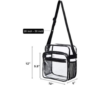Sac à bandoulière portable personnalisé avec logo, sac de voyage transparent en PVC pour femme, sac fourre-tout transparent pour stade - Product Image 2