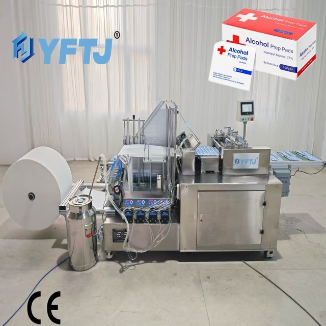 8 Lanes 800-1200Pcs/Min Medical Use Alcohol Cotton Swab Pads Packing Machine Alcohol Prep Pad Making Machine