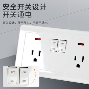 Wall Socket 15A 2 Outlets With <b>Switch</b> And Indicator Light <b>Usb</b> Port Standard Grounding 120V PC Material - Product Image 3