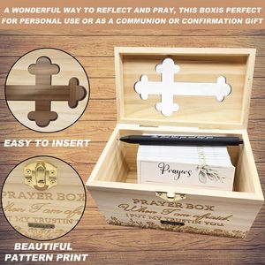 Wooden Prayer <b>Box</b> Rectangular <b>Lockable</b> <b>Storage</b> <b>Box</b> With Cross Design For Religious Use - Product Image 4