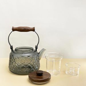 Low MOQ 1000ml Custom Logo Printing Heat Resistant High Borosilicate Glass Luxury <b>Infuser</b> Tea Pot Kettle for Tea Making - Product Image 3