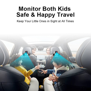 Caméra de voiture pour bébé 720P claire pour siège arrière, double canal, moniteur de voiture pour bébé 7 pouces avec 2 caméras de vision nocturne IR - Product Image 2