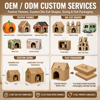Maison pour chat d'Halloween personnalisée, grande, style gothique, en carton, lit pour chat, griffoir, maison pour chat pliable, décoration d'Halloween