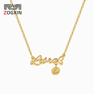 Zogxin Constellation Necklace 18K Titanium Steel Letter Pendant For Women Everyday Wear - Product Image 1