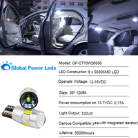 GlobalPowerLEDs CANBUS LED T10 Signal W5W Seitenmarkierungsleuchten Warnleuchten 12V Keilförmige PC-Platine Aluminium Schnelle Wärmeableitung