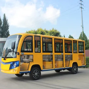Оптовая Продажа с фабрики, закрытый электрический экскурсионный автобус с кондиционером, 14-местный Электрический маршрутный автобус