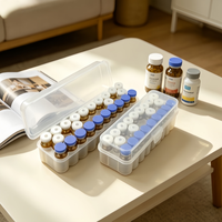 Caja Rectangular Transparente de Plástico PP para Polvo Liofilizado, Estuche para Viales de Polvo de Péptidos, Venta al por Mayor, OEM, ODM, Personalizado, 3 ml, 24 Viales