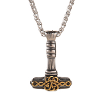 Collier Pendentif Marteau de Thor en Acier Inoxydable pour Hommes, Bijoux Viking Nordiques, Mythologie Nordique, Bijoux Historiques, Prêt à Expédier