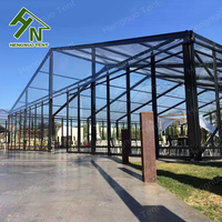 Tente de mariage personnalisée 20x30 & 20x40 en aluminium noir noble de luxe avec verre transparent pour événements extérieurs, fêtes et concerts
