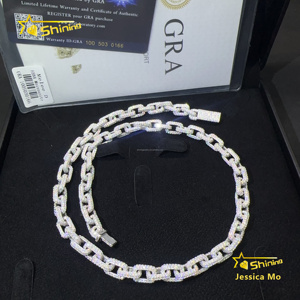 Cadena Franco Infinito de Moissanita de 8mm, de Plata de Ley S925, Estilo Hip Hop, Totalmente Iced Out, Pasa Prueba de Diamante, Joyería de Moda de Gran Venta - Product Image 5