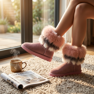 Nuevas Botas de Nieve Midi Estampadas de Moda para Mujer, Invierno 2026, Suela Gruesa, Tallas Grandes, Cálidas, Casuales para Estudiantes - Product Image 1