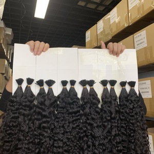 Extension de cheveux humains crépus bouclés, vente en gros, 4A 4B 4C, Extension de cheveux humains, Micro lien, I Tip, Extensions de cheveux bouclés pour femmes noires - Product Image 4