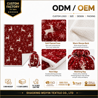 Manta de Sherpa para Navidad al por mayor, personalizada con estampado, para invierno, con embalaje de regalo en forma de caramelo para promociones navideñas