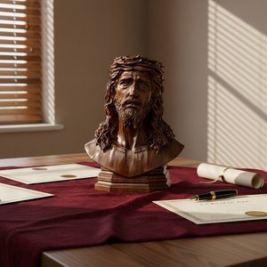 Escultura <span class=keywords><strong>de</strong></span> Busto <span class=keywords><strong>de</strong></span> Jesús con Corona <span class=keywords><strong>de</strong></span> Espinas Tallada a Mano en Madera Maciza <span class=keywords><strong>de</strong></span> Boj, Arte Religioso Cristiano para <span class=keywords><strong>Iglesia</strong></span>, Navidad y Decoración del Hogar - Product Image 2