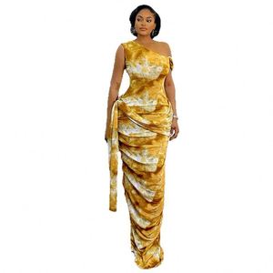 Robe longue d'été personnalisée pour femme, coupe ajustée, sans manches, avec plis à la taille et tissu jacquard velours, vente en gros - Product Image 5
