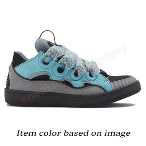 Fashion Designer <strong>Leather</strong> Curb Sneakers Casual Dress Shoes <strong>Mens</strong> Womens Denim Blue White Leopard Platform <strong>Trainers</strong> - Product Image 3