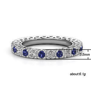Elegante anello floreale cavo per donna, design con pietre bianche e blu intarsiate, gioielli di moda vintage - Product Image 5