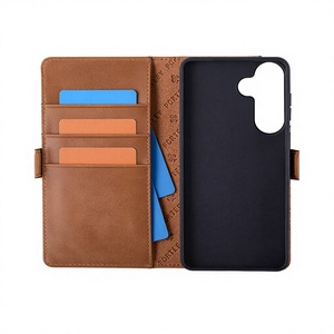 Portefeuille en cuir véritable à vente chaude, étui de <span class=keywords><strong>téléphone</strong></span> pliable, porte-cartes, protection d'écran pour fabricant - Product Image 1