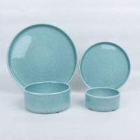 Ensemble de vaisselle en céramique pour 4 assiettes et bols empilables
