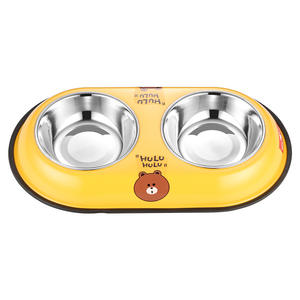 Explosion en acier inoxydable Double bol buveur pour animaux <span class=keywords><strong>de</strong></span> compagnie bouteille écologique forme chat et chien plat fournitures pour animaux <span class=keywords><strong>de</strong></span> compagnie - Product Image 5