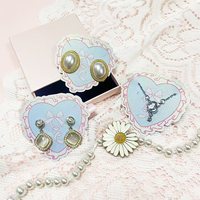 Autocollant personnalisé fait main, imprimé, en forme de cœur, style dentelle et sequins, avec nœud d'amour, en papier couché, finition mate vernie, pour étiquettes de prix