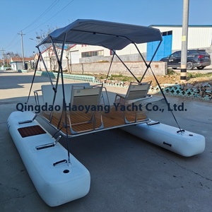 Catamarano Gonfiabile Veloce in PVC Rinforzato da 3,8 m per Sport Acquatici, Pesca, Kayak o Come Piattaforma Galleggiante - Product Image 4