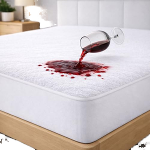 Protège-matelas <span class=keywords><strong>imperméable</strong></span> 100 % fibre de polyester (<span class=keywords><strong>140x190</strong></span>/200) drap-housse respirant anti-acariens - Product Image 1