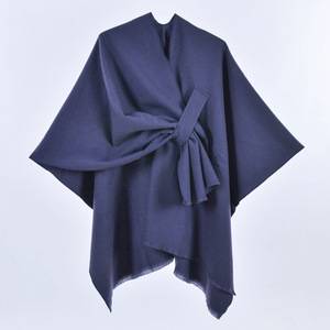Elegante scialle avvolge morbido maglione Poncho aperto anteriore da donna ampio collo a V Casual tinta unita morbido aperto Poncho <span class=keywords><strong>camicia</strong></span> a pipistrello - Product Image 6
