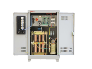 เครื่องควบคุมแรงดันไฟฟ้ากระแสสลับอุตสาหกรรมแบบชดเชยแรงดัน รุ่น SBW-200kVA สามเฟส ขดลวดทองแดง  แรงดันขาเข้า 304~456V แรงดันขาออก 380V ความคลาดเคลื่อน 3% กำลังไฟ 200kVA - Product Image 6