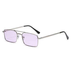 Lunettes de soleil carrées rétro unisexes, monture métallique pleine, verres PC, protection UV400, plusieurs couleurs disponibles, pour la conduite, les sorties, les fêtes, la rue - Product Image 6