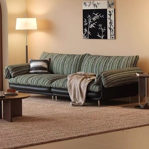 <span class=keywords><strong>Canapé</strong></span> inclinable en chenille à rayures colorées, style vintage français, avec cadre en bois massif pour petits salons - Product Image 2