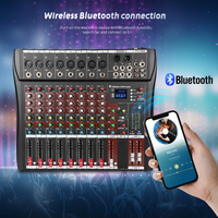 Mixer Audio 8 Kanal, Phantom Power 48V, Pemutar MP3 USB Terintegrasi, Dukungan OEM, Konsol DJ untuk Rekaman Studio