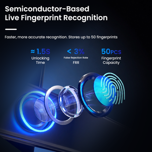 <span class=keywords><strong>Cerradura</strong></span> Inteligente Moderna con Integración Tuya Smart Home, Reconocimiento Biométrico de Huellas Dactilares, Control Remoto por Smartphone, <span class=keywords><strong>Cerradura</strong></span> Digital para Puerta - Product Image 3