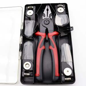 KHC Most Popular Professional 5-in-1 Hand-Powered Steel Plastic Pliers <b>Wire</b> <b>Strippers</b> Tool Set OEM Customizable Hard Case - Product Image 5