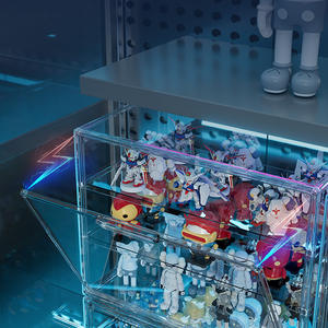 Caja de almacenamiento transparente para figuras Jiabaisi, estante de exhibición apilable de 2L para figuras de juguete, estuche organizador de escritorio - Product Image 3