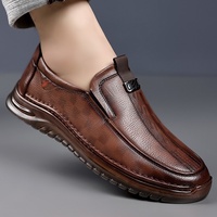 Nouvelles chaussures décontractées pour hommes en PU à enfiler, respirantes, à semelle souple antidérapante, bout rond, semelle extérieure en caoutchouc, style Dad Shoes, vente en gros