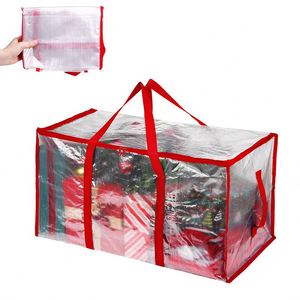 Bolsa de Almacenamiento Transparente con Cierre, Resistente, Extra Grande, Tejida, con Asas Reforzadas - Product Image 1