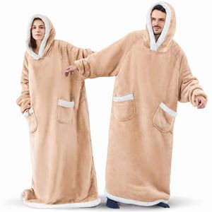 Sudadera con Capucha Tipo Manta Unisex Extra Grande, Forrada de Sherpa, con Bolsillos, Cálida para el Invierno, para Estar en Casa, Dropshipping - Product Image 5